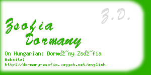 zsofia dormany business card